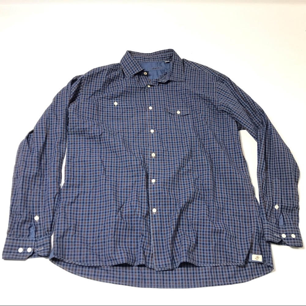 Bongo 28 Mens Shirt Size XXL Plaid Print Button